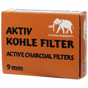 White Elephant aktiv Kohle Filter 9mm 40 Stück 