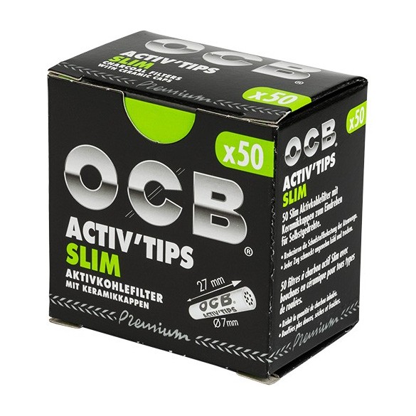 OCB Activ Tips Slim Aktivkohlefilter 10x50Stk.